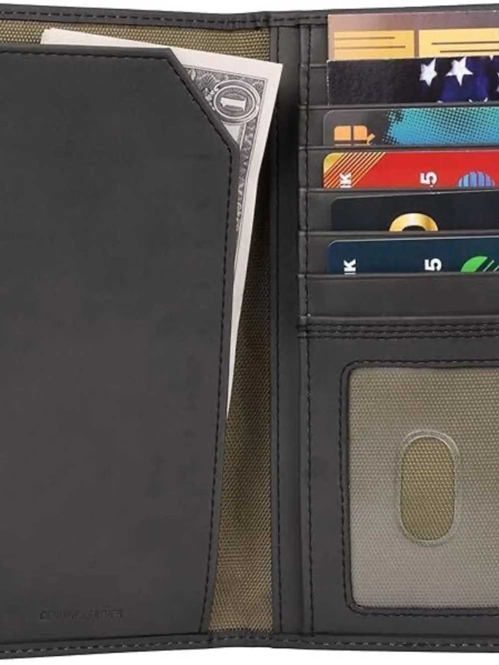Carhartt Leather Triple-Stitched Rodeo Wallet Black WW0214 6 Card Pocket NWT